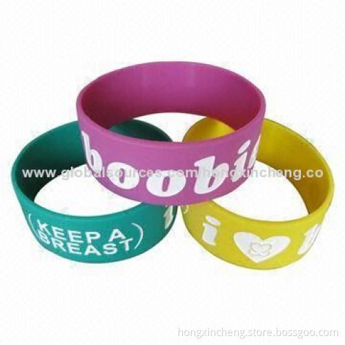 Magnetic Silicone Wristbands, Soft, Elastic and Flexible, Customized Logos Available